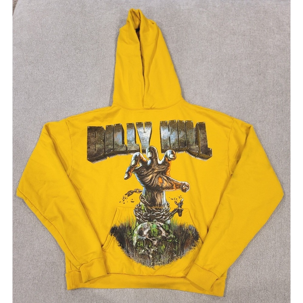 Billy Hill‎ Buried Billy Dead Hand Zombie Hoodie Sweatshirt Yellow Men's Medium